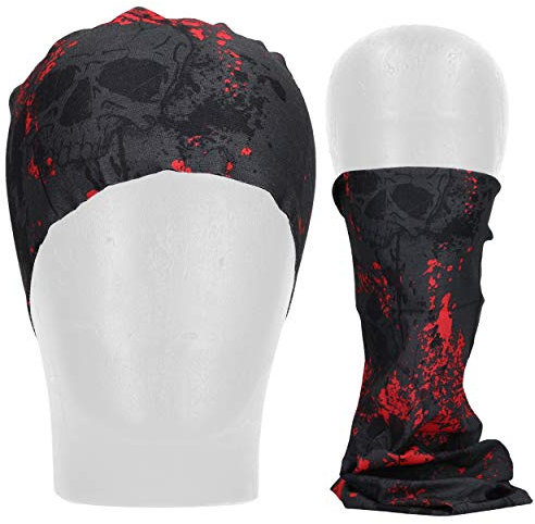 mumbi 31236 Bedeckung Totenköpfe rot schwarz Mund Nasen Schutz