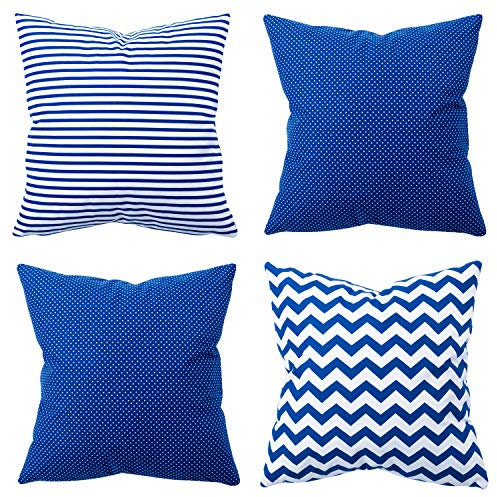 Amilian 4er Set Dekokissen 45x45 Dekokissen mit Füllung und Bezug Kissen mit Bezug Dekoratives Kissen Balkon Dekoration Couch Kissen Sofa Kissen Wohnzimmer Kissen Deko 18x18 inch