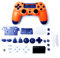 HUAYUWA Kunststoff-Gehäuse für Game-Controller, Gehäuse mit Tasten, Ersatz-Set für Playstation 4 Slim 4.0 JDM-040 (V1-Version), Sunset Orange