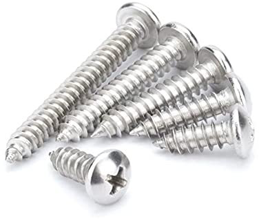 ANSIEDIO Self-tapping Screws Cross Round Head Wood Screws,304 Stainless Steel Drywall Screw, M8×20mm,5 pcs