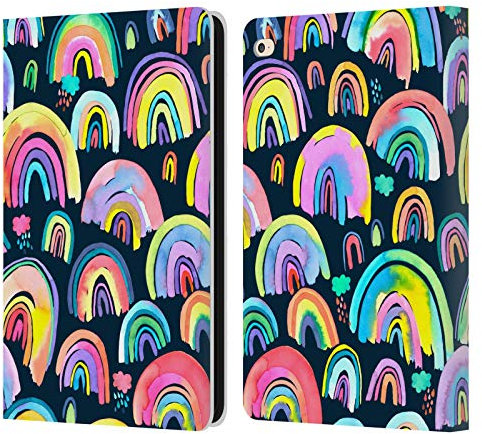 Head Case Designs Offizielle Ninola Neue Regenbogen Navy Multi Muster 4 Leder-Wallet-Hülle Kompatibel mit Apple iPad Air 2 (2014)