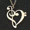 Musiknote Symbol Halskette Treble Bass GF Notenschlüssel Herz Gold Silber Farbe Musik Anhänger Minimalistisch Einfacher Schmuck