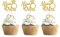 Unimall Global 24 Stück Mr & Mrs Cupcake Topper Diamantring Picks Hochzeitsdekoration Hochzeitstorten Dekoration Kuchenstecker Kuchendekoration Brautpaar Jubiläum Party Cake Zubehör, Gold