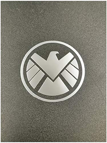 HUARONG 18 Karat vergoldet, 2 Stück Metall-Agents Adler Schild Abzeichen Chrom Aufkleber Logo Handy Laptop iPad Hülle Cover Box Aufkleber Auto Aufkleber (Silber)