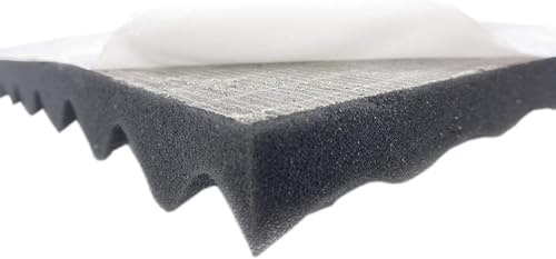 Dibapur Noppenschaumstoff - Selbstklebend - 100cm x 50cm x 3cm - Schaumstoff für Schalldämmung