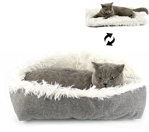 ToKinCen Katzendecke Flauschig und Weic,Katzendecke Für Katzen Katzenbett Haustierbett Plüsch Weich Katze Schlafen Bett Katzensofa Flauschige Katzenbett Katzendecke(Weiß)