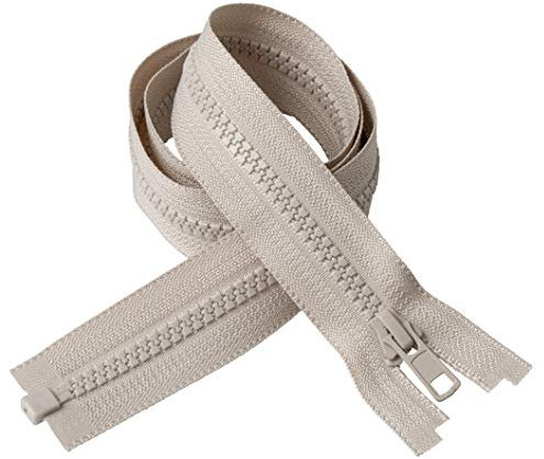 IPEA Cerniera Lampo lunga 65 cm - Colore Beige - 2 Unità - Catena Misura #5 - Cerniere Lampo Divisibili per Abbagliamento Arredamento Cucito Giacche - Zip - Larghezza 30 mm