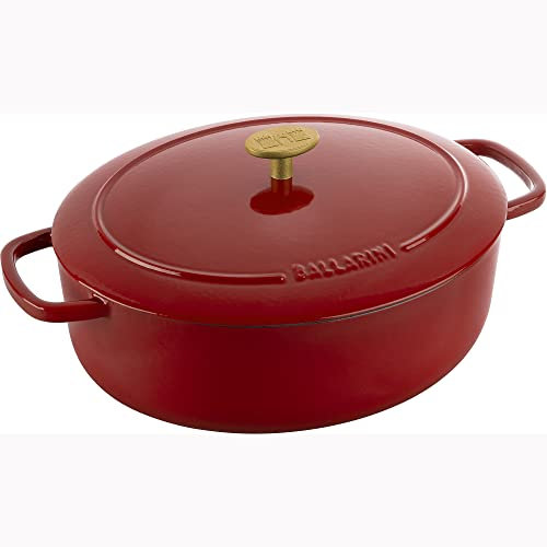 Ballarini Bellamonte - Forno olandese ovale in ghisa 5 qt, colore: Rosso Pomodoro