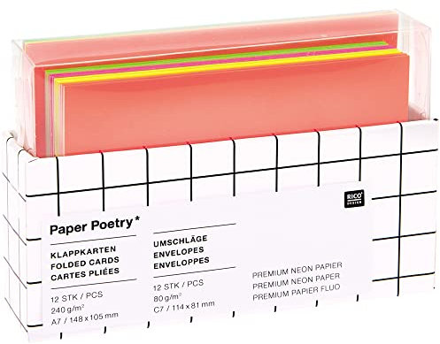 Kartenset A7/C7, Neon Mix, FSC MIX, 24-tlg.