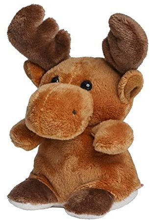 Minifeet Schmoozies Elch - 2in1 Plüschtier & Displayreiniger mit Unterseite aus Mikrofaser - kuschelig weich - Geschenk für Baby Kinder Freunde Schulstart Einschulung | Höhe: 10 cm