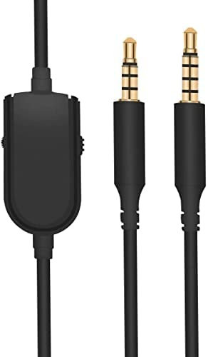 Aiivioll A10 Ersatzkabel, Inline-Stummschaltung mit Mikrofon, für Astro A10/A40/A30/A50 Headsets, Kabel, kompatibel mit Xbox One Play Station 4 PS4 Kopfhörer, Audio-Line, 1,8 m, Schwarz