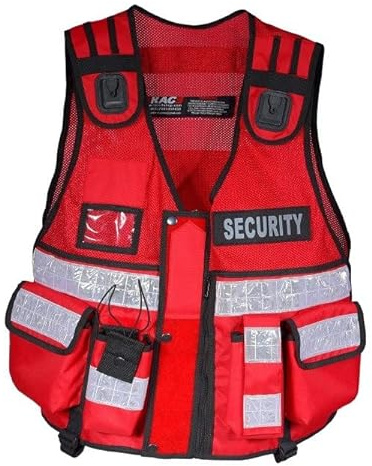 Tactical Vest Security, Enforcement, CCTV, Dog Handler Tac Vest (Red)