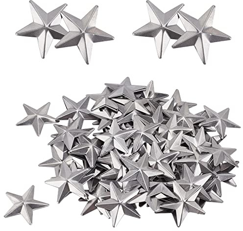 GORGECRAFT 1 Galvanized Mini Metal Barn Star Vintage Rustic Three Dimensional Christmas Tree Ornament for Hanging Wall Holiday Wreath Decor Craft Project Supply Handmade Accessory