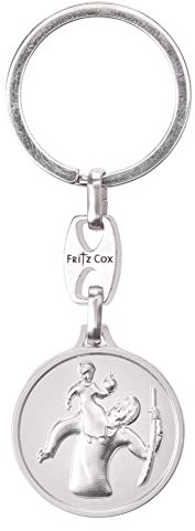Fritz Cox Schlüsselanhänger Christophorus Gott schütze Dich | aus Metall | 3cm