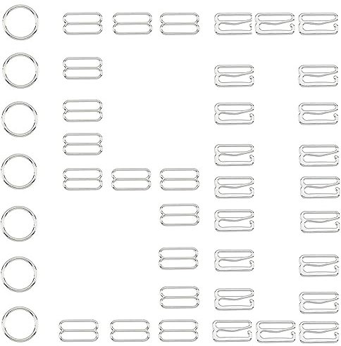 ZAHD 150 Pezzi Ganci per Cinturini Lingerie Regolazione Fibbie Regolabili in Metallo per Reggiseno Cinghia Ganci per Cinturini per Reggiseno Clip Ganci Costumi da Bagno, Lingerie (12mm, Argento, 150)