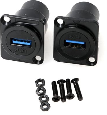 ZBLZGP Lot de 2 connecteurs USB 3.0 de type D en métal femelle vers femelle pour module USB, transmission de données, adaptateur de passage à souder