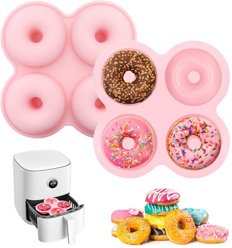 YINARONG 2 stampi per ciambelle con friggitrice ad aria, stampi per ciambelle, stampi riutilizzabili per ciambelle, stampo in silicone antiaderente, accessori per friggitrice ad aria Ninja 2qt-8qt,