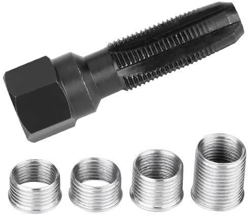 CLKE Kit de Réparation de Filetage de Bougie d'allumage m14x1.25, Réparation Filetage m14 avec 4 Accessoires Taraud,Réparation Filetage Bougies de Préchauffage