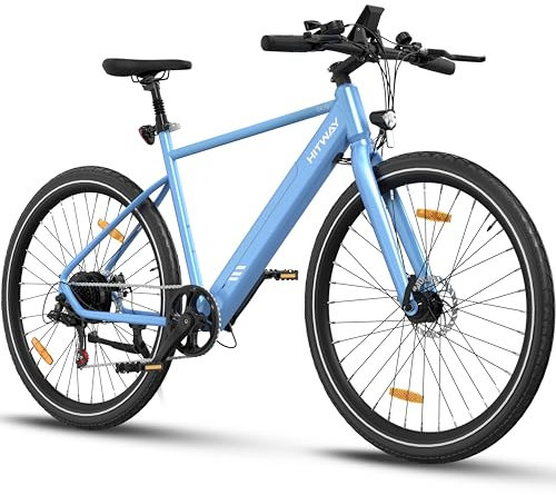 HITWAY E Bike 27.5 Zoll Elektrofahrrad,700c Rennrad City E Bike mit 36V 12Ah Abnehmbarem Akku, 250W Motor, 7 Gang E-Mountainbike, MTB Ebike für Erwachsene, Reichweite 40-80km