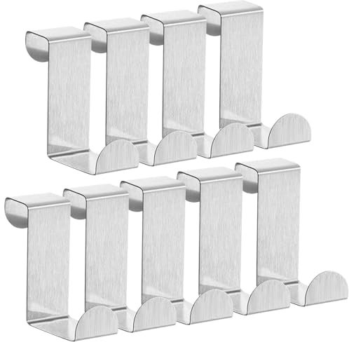 GWAWG 9 PCS Crochet de Porte Patère Porte Crochets de Manteau en Acier Inoxydable pour Portes Salle de Bain Chambres à Coucher