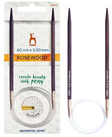 Pony Rosewood Rundstricknadeln 60 cm 5,5 mm - 1 Stück