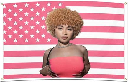 Ice Spice Flag Tapestry, Pink Ice Spice Poster American Flag 3x5 Ft, Funny Party Decoration For Bedroom, Living Room, Dormitory Wall Hanging