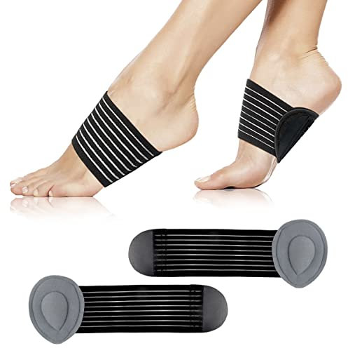 youthbelief Fußgewölbe-Bandagen, Kompressions-gepolsterte Plantarfasziitis-Bandagen für Schmerzlinderung und wunde Plattfüße, Fersensporn