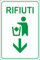 M-ITALY CARTELLO SEGNALETICO - RIFIUTI - Adesivo Extra Resistente, Pannello in Forex, Pannello In Alluminio (20x31, Alluminio)