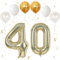 VUCDXOP Champagner Gold Luftballon 40, XXL Riesige Geburtstag Ballon 40, 40 - 101cm Ballon Zahl Deko Folienballon Zahlen 0 & 4, Geburtstagsdeko Jubiläum Party Deko, Fliegt mit Helium (Nummer 40)
