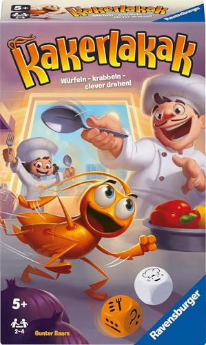 Ravensburger 22446 - Kakerlakak, Mitbringspiel für 2-4 Personen, Kinderspiel ab 5 Jahren, kompaktes Format, Reisespiel, Brettspiel