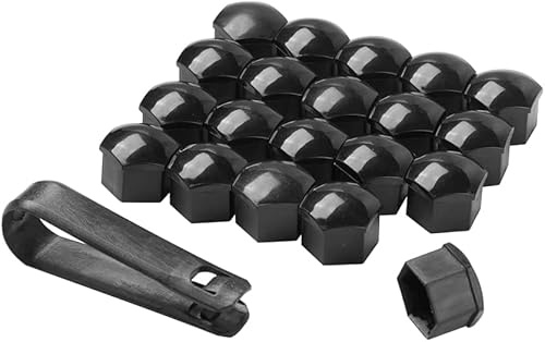 WXFTNIX Tapas De Tuerca Rueda para Volvo S60 3. Gen 2019-2023, Protector Pernos Tapa Embellecedora Removal Herramienta para NeumáTicos Coches autopartes,A/Black-19mm
