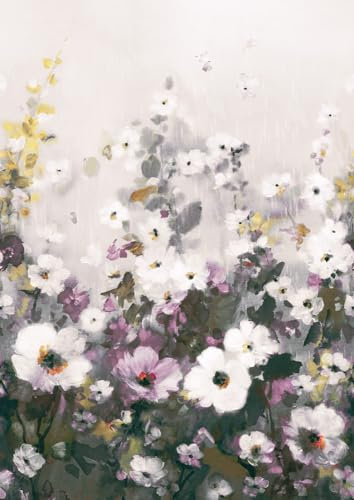 Rasch Tapete 360882 - Fototapete auf Vlies mit einer Blumenwiese in Grün, Lila und Weiß aus der Kollektion Magicwalls - 3,00 m x 2,12 m (LxB)