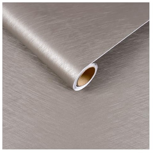 CRE8TIVE Bronze Leinen Tapete Selbstklebend Klebefolie Küche Wasserfest Faux Grasdecke Folie für Möbel Strukturtapete Tapeten Wohnzimmer Küchenrückwand Arbeitsplatte Schrank Badezimmer 30cm x 200cm