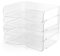 WENLISELL 4 Tier Clear Stack Desk Letter Tray, Acrylic Desk Organiser Paper Trays, Acrylic File Document Organizer Tray for Home, School, Office
