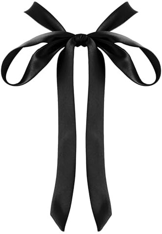 Tucnoeu Schwarz Fliege Damen Lange Fliege – Band Choker Verstellbare Krawatte Damen Geeignet für Schuluniformen Hemden Uniformen Hochzeit T-Shirts Cosplay