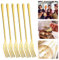 Forchette per torte, forchette da frutta, forchetta da dolce, piccole forchette da dessert, fork, forchette da tavola, in acciaio inox, 6 pezzi, dorate