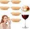 Weinglas Topper,Wine Glass Charcuterie Topper Bamboo,Wine Glasses Topper Appetizer Plates Set 6,Board Topper Holz Rund,Hölzerner Weinglas Aufsatz Untersetzer für Vorspeisenteller,Desserts,Partys (6)