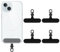 Hebterrka Handy Tether Tab drehbar 360°, 4er-Pack Handy-Lanyard-Patch für Handyband kompatibel mit iPhone und Anderen Handys (Schwarz)