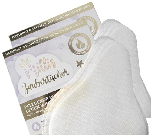 Millis Zaubertücher – 2er-Pack (50 Stück) – Sanfte Pflege für empfindliche Babyhaut – Beruhigt und schützt, ideal für unterwegs und den täglichen Gebrauch