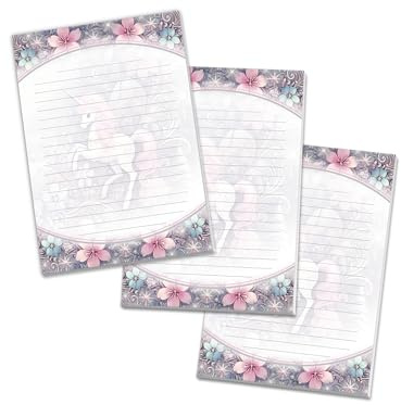 3 bunte Schreibblöcke Motivpapier Briefbögen Notizblöcke mit Linien Weihnachten Christmas Winter Geschenk Wichtelgeschenk für Kinder Jungen Mädchen Schule (3 Blöcke A5 mit je 25 Blättern)