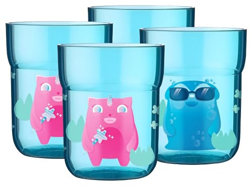 Landpark Trinkbecher Willi & Hedi für Kinder(4x 250 ml) - Kinderbecher aus Kunststoff - BPA Frei - Ideal geeignet auch als Zahnputzbecher