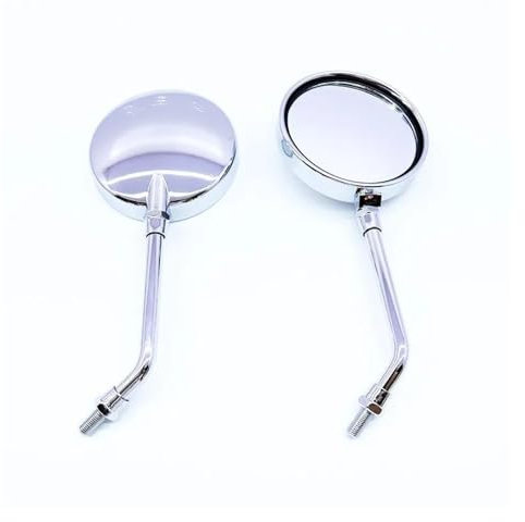 MNGNCBXWK Für Vespa LX 150 GT60 PX 125 MP3 Motorrad-Rückspiegel 8/10MM Rückspiegel Motorrad Rückspiegel(Chrome-Long Pole)