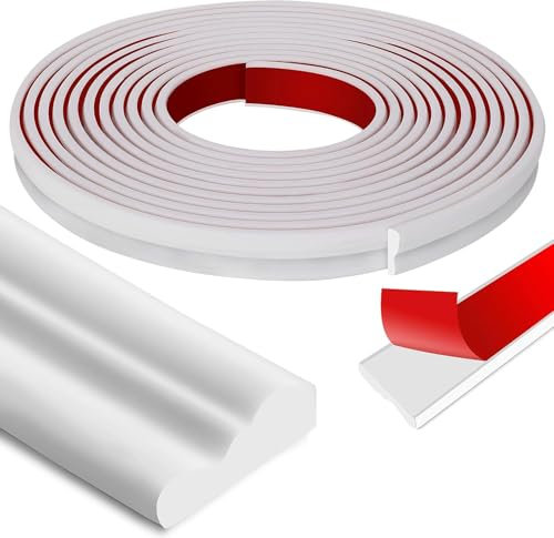 Moulures autocollantes 6,1 m x 40 mm - Décoration murale - Moulure décorative autocollante - Blanc - Cadre de miroir, porte d'armoire, décoration d'intérieur