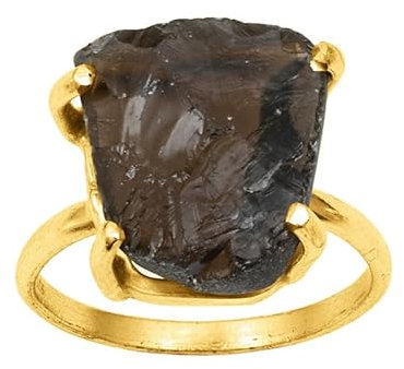 NILOY 925 Sterling Silber Ring Rauchquarz Edelstein Schöner Ring Mit Natürlichem Edelstein Ring Größe Männer Und Frauen Handgemachter Schmuck PGR-0020_53 (16.9)