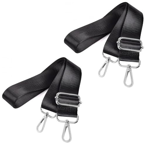 QZKJQDD 2 Stück Taschengurt Schwarz 2,5cm Breit, Tragegurt Tasche für Damen und Herren, Einstellbare Länge 75-140 cm Schultergurt für Taschen, Geeignet für Taschen, Umhängetaschen, Handtaschen, usw