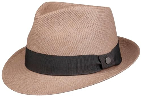 Lierys Tortilla Trilby Hat 100% Panama Straw UV Protection 50+ Handmade Unisex Spring Summer Light Brown
