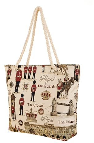 Signare Strandtasche aus Wandteppich, Seilgriff und Reißverschluss (Strand), Royal Guard, One Size
