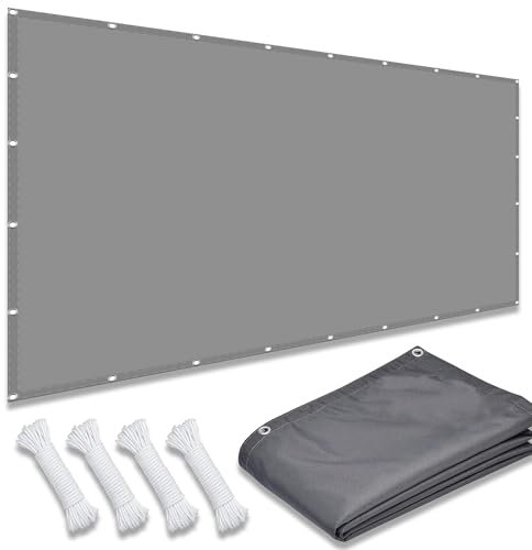 Voile d'ombrage Rectangulaire 4 x 8 m Anti 98% UV Protection Bâche d'ombrage avec Oeillets Cordons pour Pergola Fleurs Patio Lawn, Gris Clair