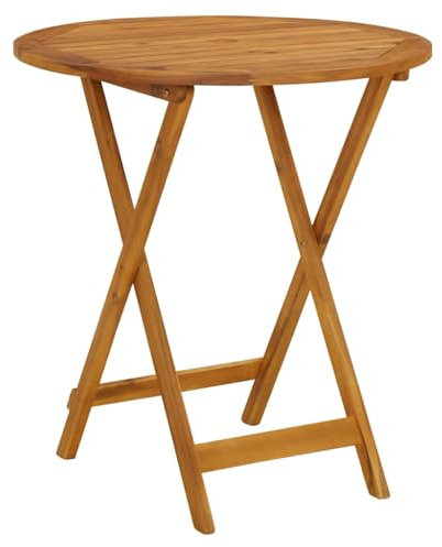 HUAKEHOM Akazienholz Massiv Gartentisch Klappbar Terrassentisch Esstisch Holztisch Massivholztisch Gartenmöbel Tisch Klapptisch Outdoor 70 cm Massivholz Akazie