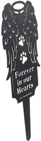 TOBBOMEY Gedenkpfahl Für Haustiere Aus Robustem Metall Wetterfester Grabsteinpfahl Für Garten Und Friedhof Grab Gedenktafel Für Hunde Zur Erinnerung Im Außenbereich